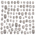 stino Metal Spacer Beads for Jewelry Making, Silver Bracelet Earrings Necklace Findings & Supplies 512 (Barrel (70Pcs)) - color: Barrel (70Pcs)