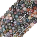 BEADIA Faceted Natural Indian Agate Stone Round Beads 10mm 36cm/Strand for Jewelry Making - color: Indian Agate, size: 10mm