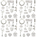 Sailanzi 45pcs Ancient Silver Father's Day Series Set Hammer, Wrench, Screwdriver Jewelry Making DIY Keychain Earrings Pendant Various Design Charms for Jewelry Making Bracelets Necklace(SN790) - color: SN790