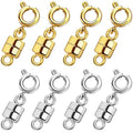 Magnetic Necklace Clasps and Closures 18K Gold and Silver Plated Bracelet Converter Clasp,Suitable for Necklaces Chain Extender - color: 8Pcs（Gold & Silver）