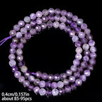 4mm 90pcs Natural Amethyst Stone Beads, Songxi Small Faceted Round Loose Gemstone for Jewelry Making, DIY Art and Craft, Bracelet Necklace (1 Strand) - color: Amethyst, size: 3.7-4.2mm