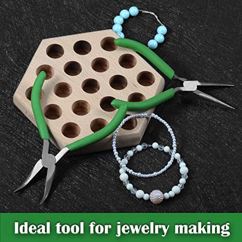 Bent Nose Pliers for Jewelry Making, 5 Inch Bent Chain Nose Pliers with Serrated Jaws - style: Bent Nose Pliers