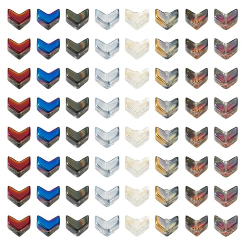 184Pcs Electroplate Glass Arrow Beads Colorful Arrow Shape Glass Beads Loose Spacer Beads 5mm for DIY Bracelet Earring Jewelry Making Crafts - color: Arrow Shape