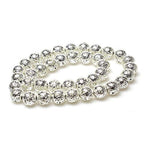 MJDCB Electroplate Silver Natural Volcanic Lava Stone Round Loose Stone Beads DIY for Jewelry Bracelet Making (10mm) - color: Electroplate Silver Lava, size: 10mm
