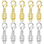 925 Silver Magnetic Necklace Clasp with Lobster Clasp,Magnetic Necklace Clasps and Closures for Bracelet Necklace Extender (5golden+5silvery) - color: 5golden+5silvery