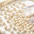 8mm White Turquoise Beads 190pcs Natural Stone Bead Gemstone Round Loose Beads for DIY Crafts Bracelet Necklace Earrings Jewelry Making(White) - color: white
