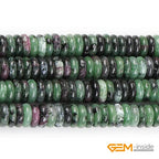 GEM-Inside 2x6mm Natural Green Ruby Zoisite Stone Semi-Gemstone Heishi Disc Rondelle Spacer Beads for Jewelry Making Full 15" Strand Energy Stone Healing Power Crystal - color: Green Ruby Zoisite