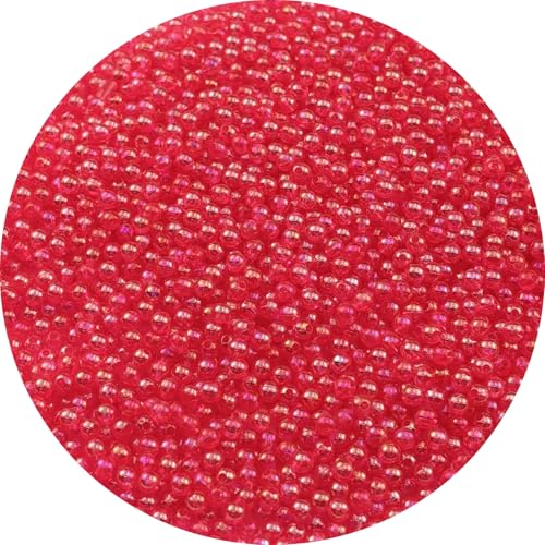2000pcs 4mm Acrylic Round Beads AB Colors Acrylic Beads Round Spacer Beads with Hole for DIY Bracelet Necklace Jewelry Making Supplies Handmade Craft(Dark Pink AB) - color: Dark Pink AB, size: 4mm