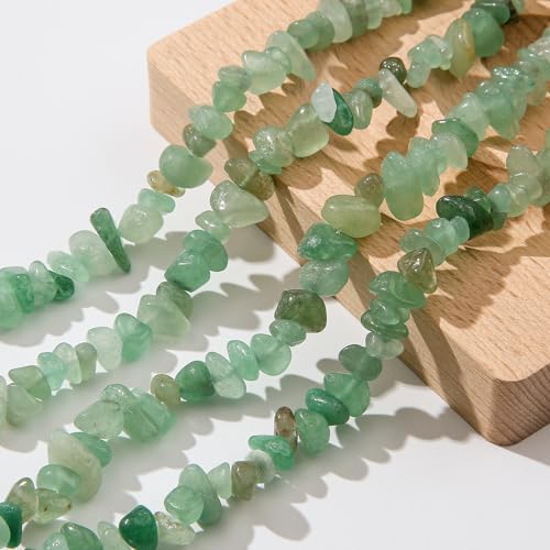 Natural Chip Stone Beads About 200pcs Green Aventurine Stones 5-8mm Irregular Gemstone Healing Crystal Loose Rocks for Bracelet Necklace Earrings Jewelry Making(Green Aventurine) - color: Green Aventurine