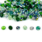 390pcs Glass Beads for Bracelets Making, 8mm Green Series Faceted Crystal Loose Bulk Beads for Earring Necklace Jewelry Crafts DIY Suncatchers - color: Green