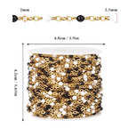 33 Feet Gold Enamel Chains Bulk, 2mm 18K Gold PVD Plated 304 Stainless Steel White Black Enamel Beaded Cable Link Chain Roll Spool for Jewelry Making - color: Gold White Black Beads