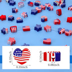 4th of July Polymer Clay Beads, 300pcs Independence Day 250th Anniversary American Flag Red White Blue Spacer Beads for Jewelry Making DIY Bracelet Necklace Craft Patriotic Party Supplies - color: Red White Blue B