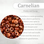 20Pcs Natural Red Carnelian Large Hole Beads, 8x14mm Rondelle Gemstone Spacer Beads 6mm Big Hole for Jewelry Making, Beading Bracelets, Macrame & Hair Braiding - color: Red Carnelian