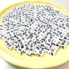 500Pcs White Square Letter Beads S 6X6mm Individual Cube Alphabet Beads for Friendship Bracelets Making - color: Square - S