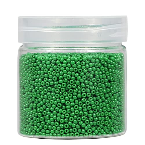 Bala&Fillic 2mm Round Size Almost Uniform Seed Beads 10000pcs/110 Grams in Box 12/0 Green Small Glass Seed Beads for Making Jewelry Earring Bracelets Necklace (Green) - color: Green