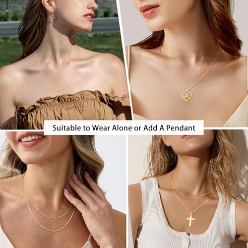 Jewlpire 18k Gold Plated 925 Sterling Silver Chain Necklace for Women, 1.1mm Cable Chains Necklace Thin & Dainty & Sturdy Women's Chain Necklaces, 14/16/17/18/20/22/24 Inches - color: 18K Gold Plated, size: 18 Inch (Women's Average Length)