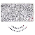Melius Acrylic Letter Beads, 1450 Pcs 4x7mm Round Alphabet Beads in 28 Grid Box for Jewelry Making, DIY Bracelets (4x7mm, White) - color: White, size: 4x7mm