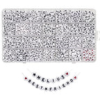 Melius Acrylic Letter Beads, 1450 Pcs 4x7mm Round Alphabet Beads in 28 Grid Box for Jewelry Making, DIY Bracelets (4x7mm, White) - color: White, size: 4x7mm