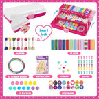 TingingYuli Friendship Bracelet Making Kit for Girls 8-12, DIY String Bracelet Maker with 3-Layer Storage Box, Arts and Crafts for Kids Ages 6-12, Easter Christmas Birthday Gift Set - color: White/Rose