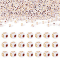 FASHEWELRY 500Pcs White Golden Letter Beads 4.5mm Square Alphabet Beads Acrylic Cube Letter Q Beads for Friendship Bracelet Necklace Keychains Jewelry Making - color: Letter Q