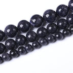 Natural Blue Stars Shine Stones Gemstone Round Crystal Energy Jade Beads Stone Beads for Jewelry Making DIY Bracelet Necklace Jewelry Making 1 Strand 15.5inch 31PCS 12MM - color: Blue stars shine stone, size: 12MM