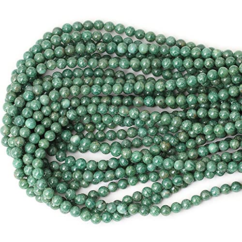 60PCS 6mm Natural African Jade Gemstone Round Loose Beads for Jewelry Making DIY Findings 1 Strand 15" - color: African Jade, size: 6mm