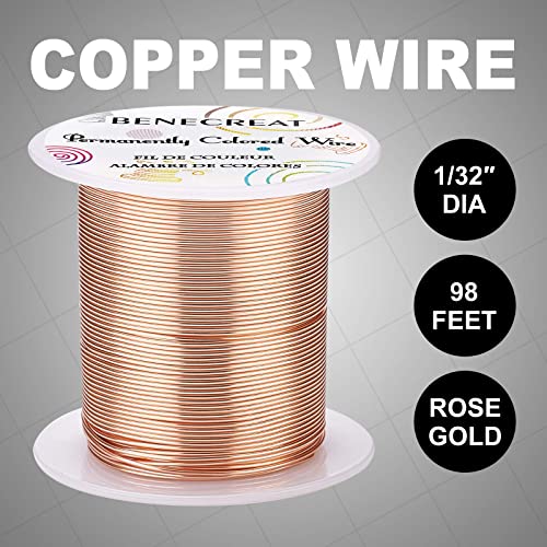 BENECREAT 20 Gauge 32 Yards Jewelry Beading Wire Tarnish Resistant Copper Wire for Beading Wrapping and Other Jewelry Craft Making - color: Copper, size: 20 Gauge