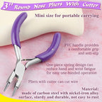 SPEEDWOX 3 Inch Mini Pliers - Round Nose, Cutter, Wire Bending, Looper, Ring Bending, Wire Looping Pliers for Jewelry Making - style: Round Nose Pliers with Cutter