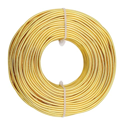 18 Gauge Aluminum Craft Wire, 100 Feet 1mm Bendable Metal Wire for Jewelry Making, Sculpting and Floral Design, Soft Armature Wire for DIY Crafts (Gold) - size: 18 Gauge(1mm), style: Gold