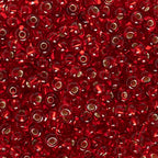 John Bead Czech Glass Seed Beads 6/0 Ruby Silver Lined Beads for Jewelry Making Crafts, 23g Vial - color: Ruby Silver Lined