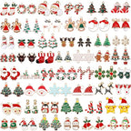 SANNIX 110Pcs 55 Pairs Christmas Charms Gold Enamel Jewelry Pendants for Xmas Earring Bracelet Necklace Craft Making - style: Christmas Charms-55 Pairs