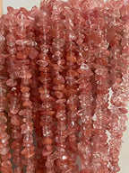 3-5mm Natural Cherry Quartz Gemstone Chips Loose Beads Semi Precious for Jewelry Making DIY Handmade Craft Supplies 1 Strand per Bag Approxi 32" - color: Cherry Quartz