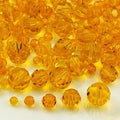 480pcs Crystal Glass Beads 3mm 4mm 6mm 8mm 10mm Round Faceted Glass Spacer Beads for Bracelets Necklace Earring DIY Jewelry Making Craft(Orange) - color: Orange