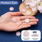 Fashewelry 10Pcs Natural Rose Quartz Cabochon Stone Round Beads 20mm Flat Back Gemstone Chakra Healing Crystal Cover Cabs for Jewelry Making - color: 3-Rose Quartz, size: 20x6mm