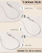 YADOCA Silver Chain Necklace For Women Non Tarnish - 1mm Thin & Strong Stainless Steel Necklaces Chains 3Pcs Hypoallergenic Waterproof Summer Beach Jewelry Gift Size 16 18 20 22 24 28 30 Inches