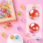 DanLingJewelry 100Pcs 20mm Acrylic Crystal Round Spacer Beads AB Color Acrylic Crafts Beads for Necklace Bracelet Jewelry Making - color: 100pcs - 6mm Round