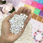 500PCS 4x7mm Acrylic Letter Beads R for Friendship Bracelets Jewelry Making, White Round Flat Acrylic with Golden Alphabet Beads for DIY Crafts Bracelets Necklaces Key Chains Phone Lanyard - color: R(Golden on White)