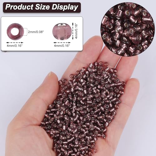 2100 Pcs Size 6/0 Glass Seed Beads, 4 mm Burgundy Small Mini Spacer Loose Pony Beads for Jewelry Making and DIY Crafts - color: Burgundy, size: Large