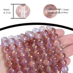 200Pcs Glass Round Beads 8mm Transparent Ink Wash Dye Sprinkled Gold Scattered Beads Handmade DIY Bead Material Bracelet Accessories (Purple) - color: Purple