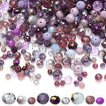 1000pcs 4/6/8mm Purple Color Briolette Crystal Glass Beads for Jewelry Making Supply,Round Rondelle Faceted Spacer Beads,Crystal Beads for Bracelets Necklaces DIY Crafts - color: Purple