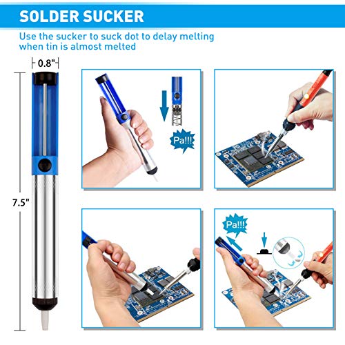 Soldering Iron Kit, 60W Upgraded Soldering Kits Adjustable Temperature Welding Tool Solder Irons Pen with On/Off Switch Use for Electrical Repairs - color: 19-in-1