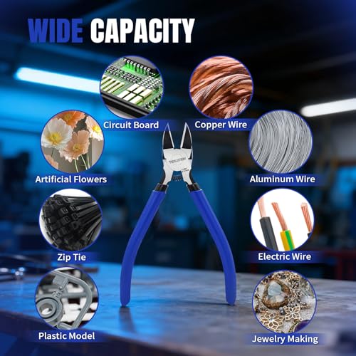 Wire Cutters for Jewelry Making - 5 Pack Wire Clippers for Crafting Artificial Flowers - Side Snips Cutter Electricians Dykes Cutter - Diagonal Flush Cut Pliers for Crafts Floral - size: 5 Pack