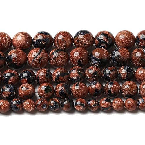 45pcs 8mm Starry Bicolor Sandstone Beads Natural Round Loose Spacer Beads for Jewelry Making DIY Bracelets Crystal Energy Healing Power Stone (8mm, Bicolor Sandstone Beads) - color: Bicolor Sandstone Beads, size: 8mm