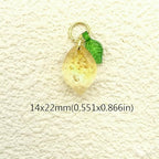 50pcs Glass Pendant Charms - Multicolor Theme Drops for Necklace Craft, Jewelry Making Supplies (Various Styles) - style: Lemon