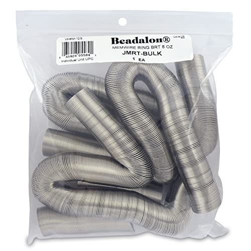 Beadalon Remembrance Stainless Steel Memory Wire, Round, Ring, Bright, 8 oz, Approx. 1560 coils - size: Ring, style: 8 oz, approx. 1560 coils
