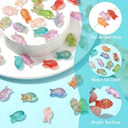Stiesy Electroplated Glass Beads 90Pcs, 9 Colors Golden Metal Enlaced Fish Shape DIY Craft Beads for DIY Bracelet Necklace Jewelry Making Keychain Craft - color: Fish-9 Colors-90pcs