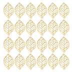 200Pcs Gold Plated Hollow Leaf Charms for Jewelry Making - Lightweight Iron Pendants for Earrings Necklaces Hair Clips