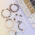 Xylise 6mm/8mm Crackle Glass Beads Bracelet Making Kit Crystal Glass Beads Jewelry Making Kit, Friendship Bracelet kit for DIY Crafts Gifts - color: Two-tone brown