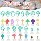 ACRNIGHEET Mushroom Clay Cutters - 15pcs 3D Clay Cutters for Polymer Clay, Clay Cutters Shapes Mushroom, Cookie Cutter, DIY Earring Making Tools with Storage Box - style: Mushroom theme (15 pcs)