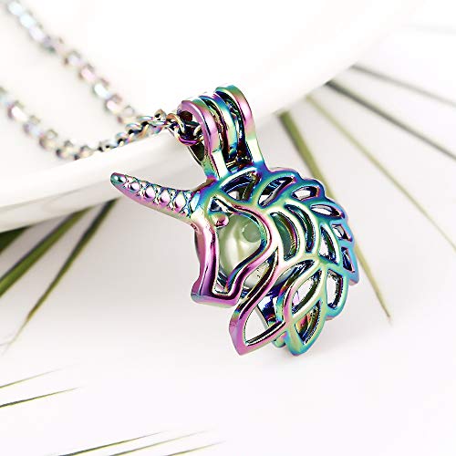 Mixed Pearl Cage Locket Pendants Set, Essential Oil Diffuser DIY Necklace Bracelet Jewelry Making Craft, Bulk Beads Aromatherapy Diffuser Charms Gifts for Women Girls - color: Random 30pcs Rainbow Color
